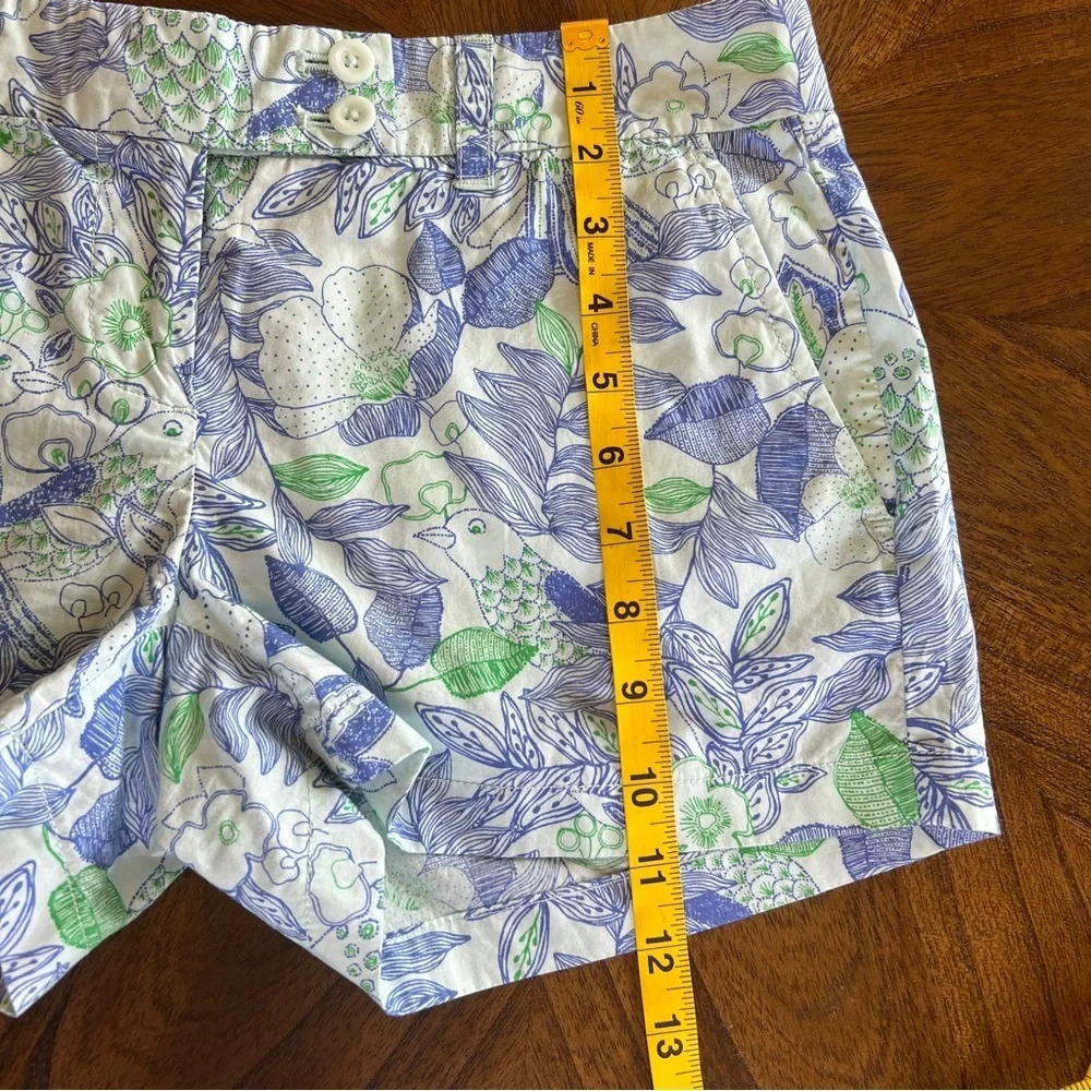 Vineyard Vines Size 0 Cordia Floral Dayboat Shorts Blue Green White Wintermint - Picture 8 of 9